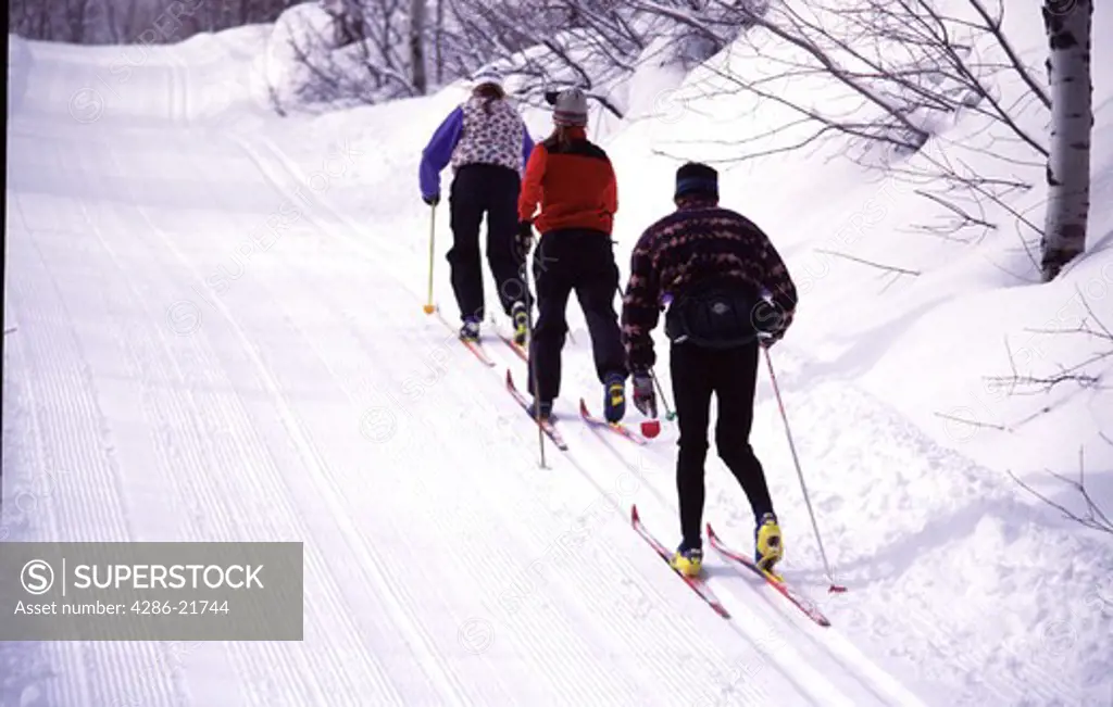 A group cross country skiing at Sundance, UT.