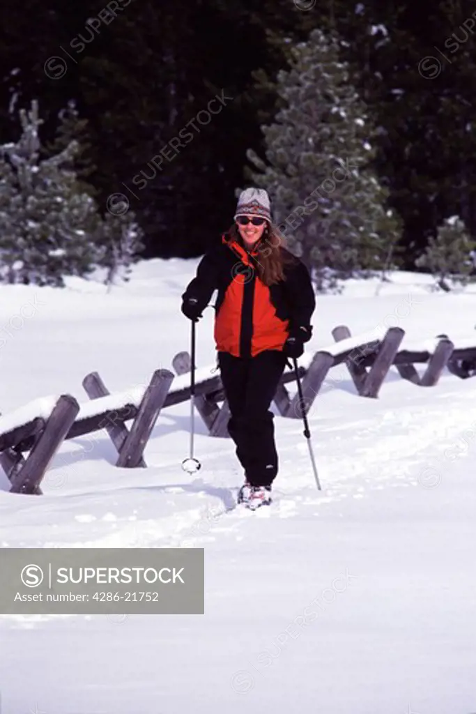 A woman ski touring near Squaw Valley, CA.