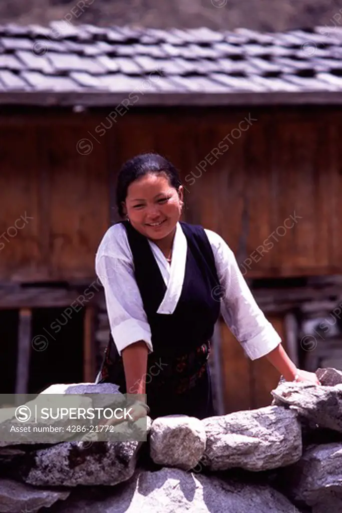A Tibetan girl in Samagaon village in Nepal.
