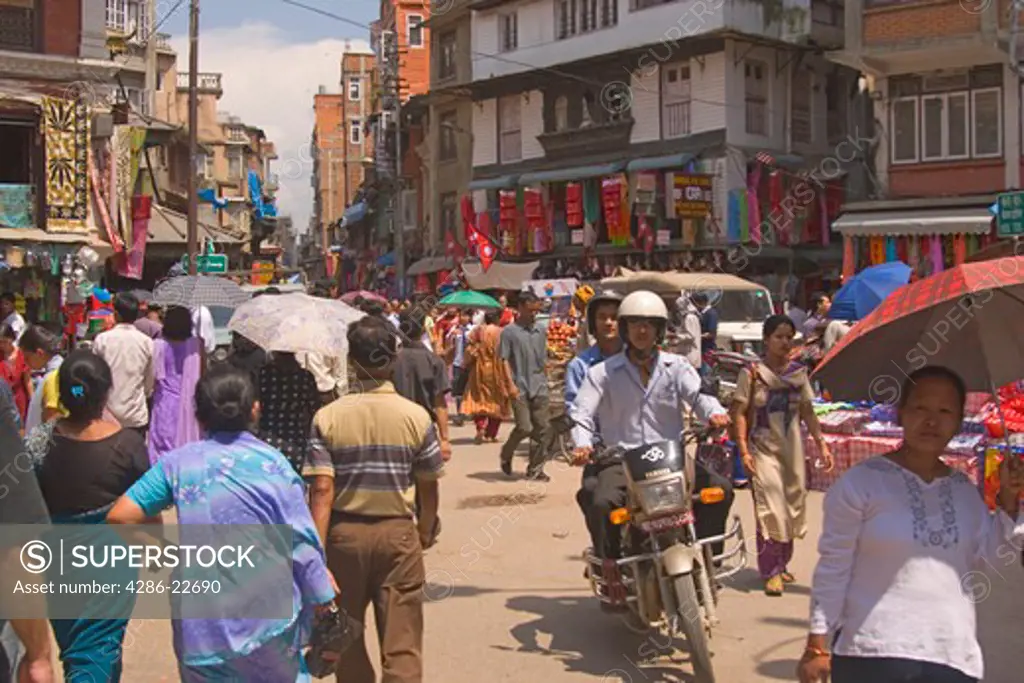 A street scene in Kathmandu Nepal