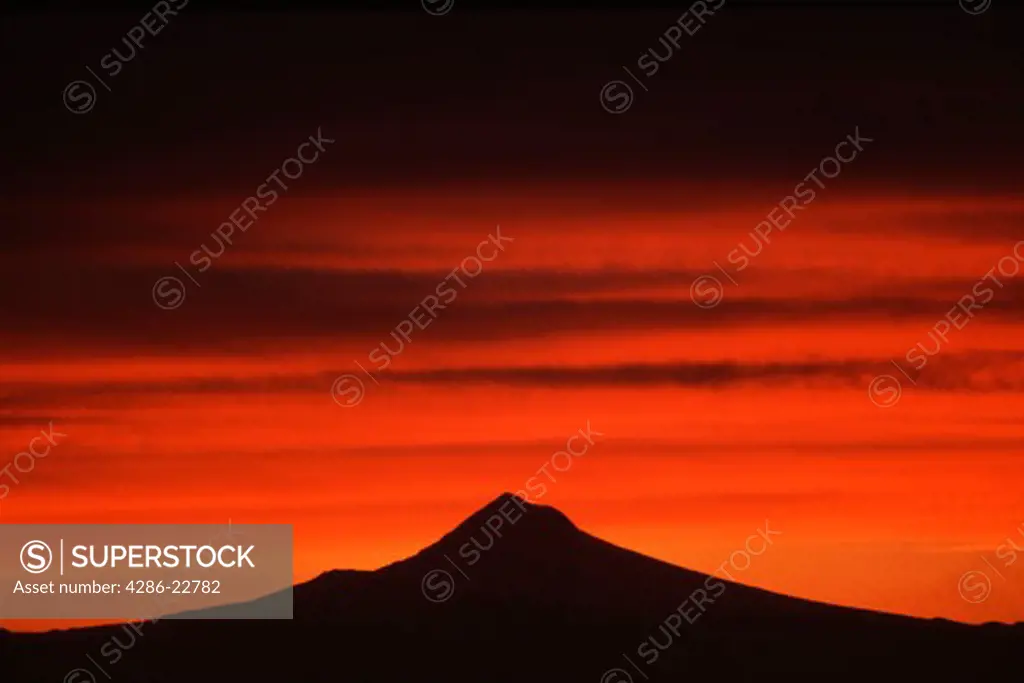 Mount Hood at sunrise from Portland Oregon
