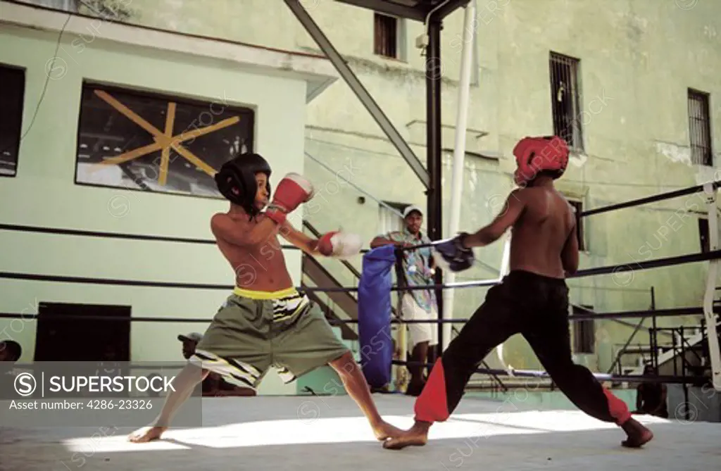 Cuba Havana Young boys in a boxing match 