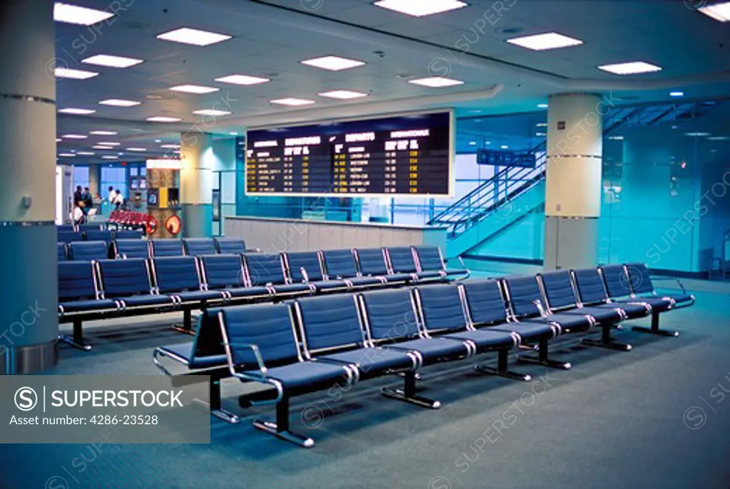Canada Ontario Toronto Pearson International Airport Empty airport lounge