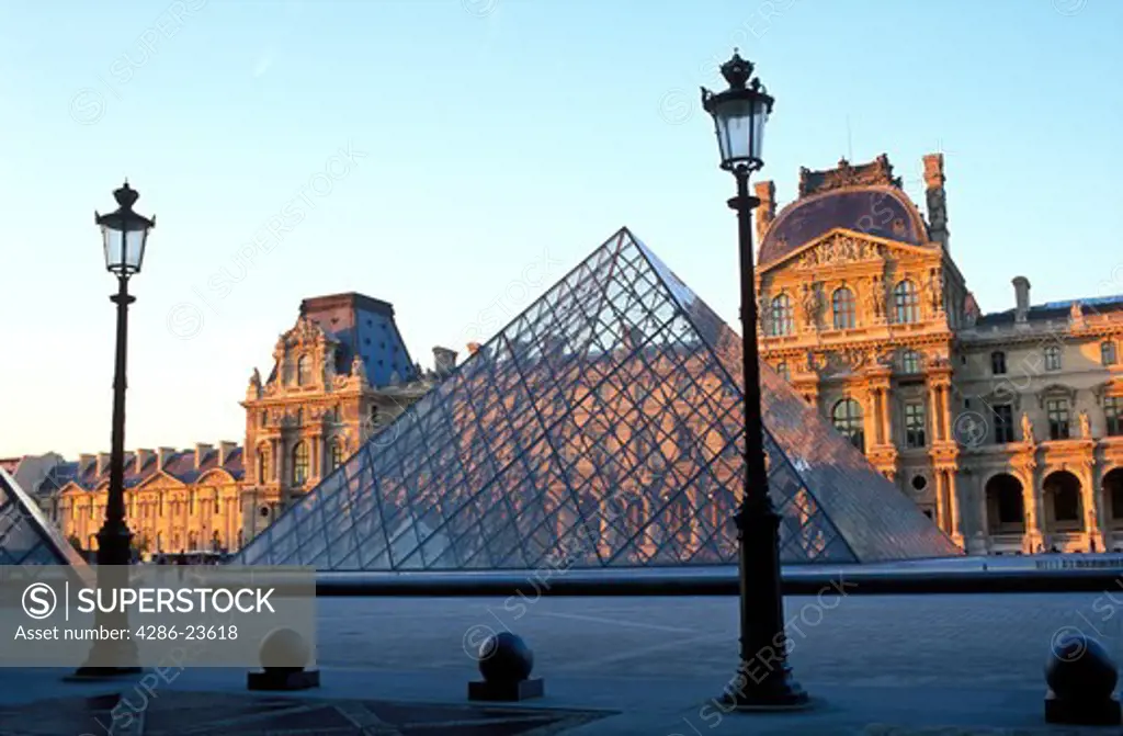 France Paris The Louvre with I M Pei pyramid