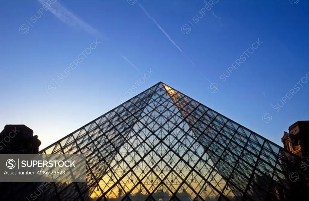 France Paris The Louvre and the Pyramid by I M Pei