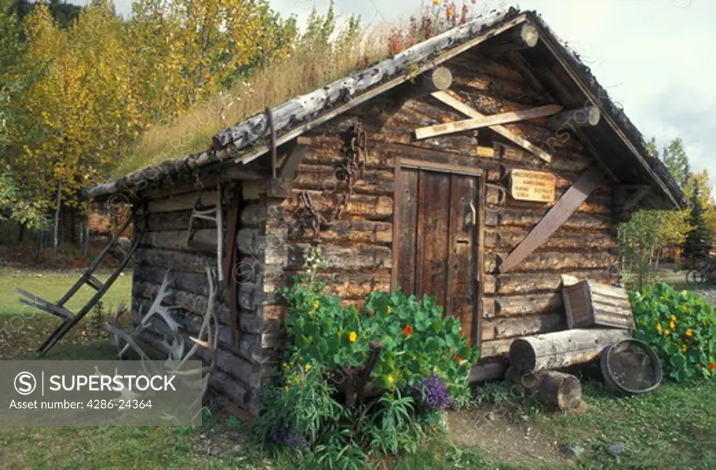 USA, Alaska, Denali National Park, Wonder Lake area, mining village, Kantishna Roadhouse, miner's recorders office, circa 1905, gold mines 