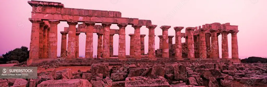 Ruins of Greek temple from 7th Century BC at Selinunte in Trapani Province on Sicily