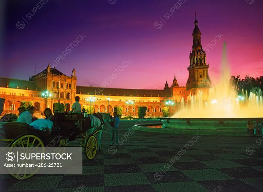 Plaza de Espa¤a Seville Andalusia Spain 