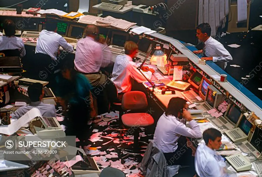 Pacific Stock Exchange floor in Los Angeles 