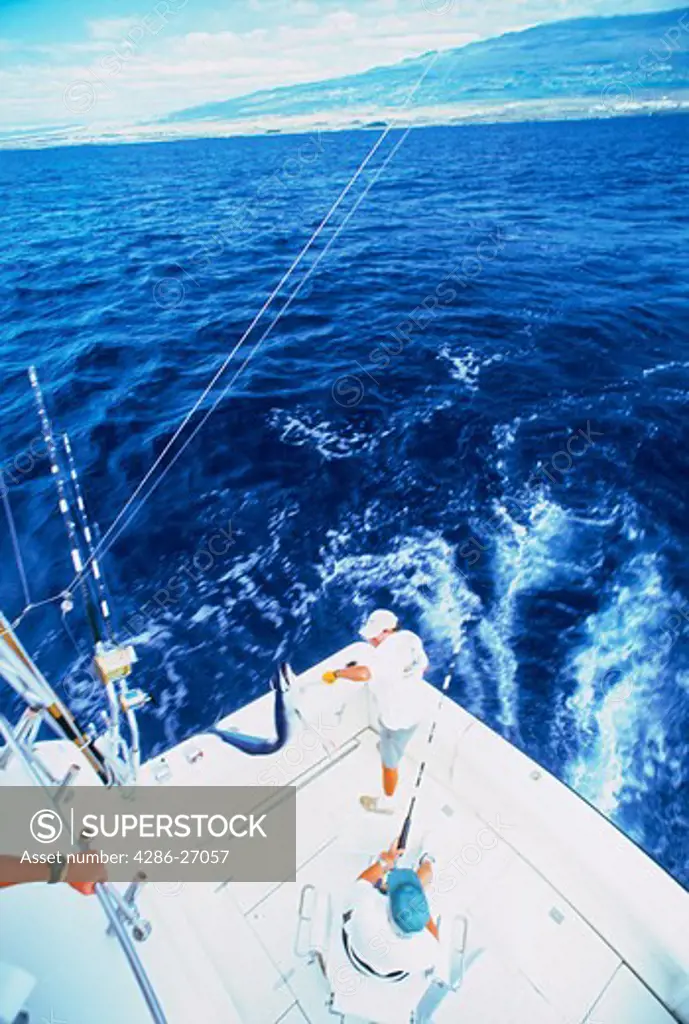 Deep sea fishing off Kona Coast of Hawaii