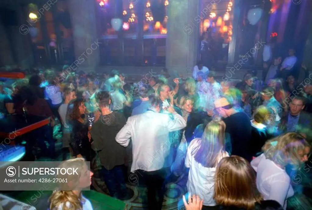 Packed dance floor in Stockholm nightclub