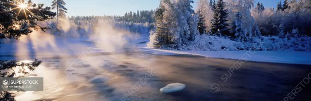 Dal River in winter in Dalarna Provence of Sweden