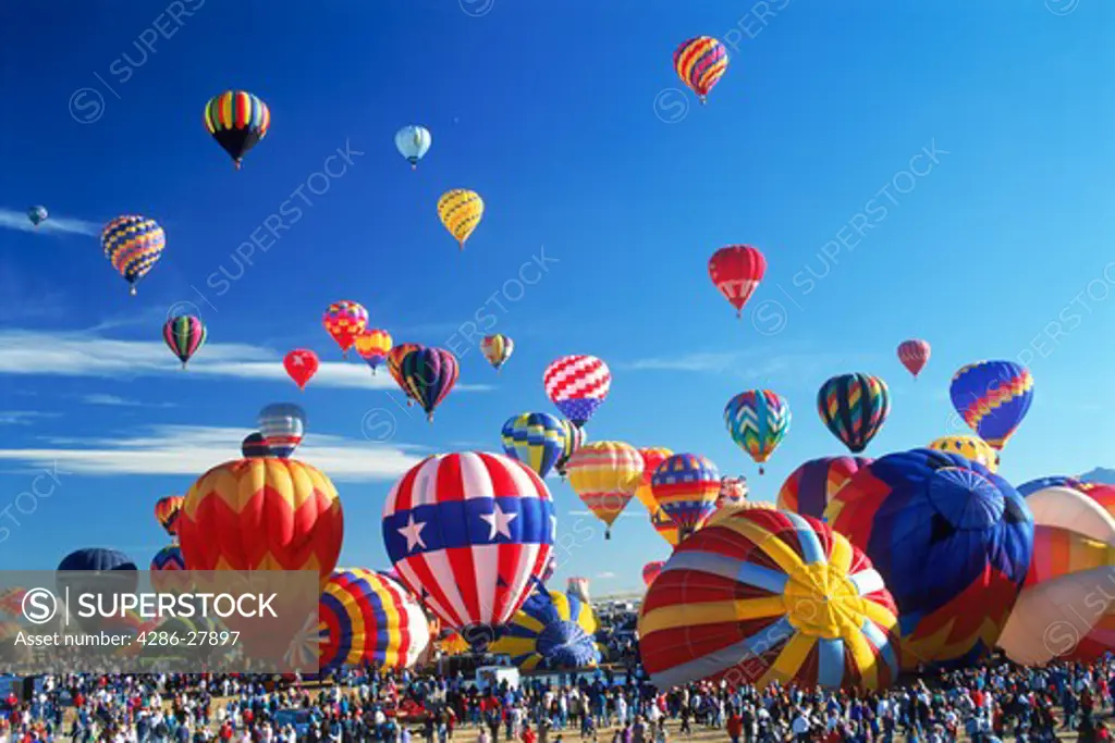 Liftoff at Albuquerque balloon festival in New Mexico