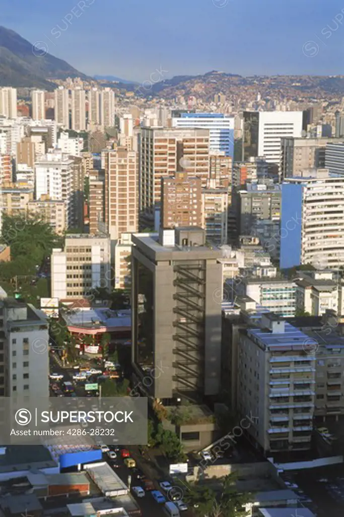 Overview of Caracas and surrounding hillsides in Venezuela