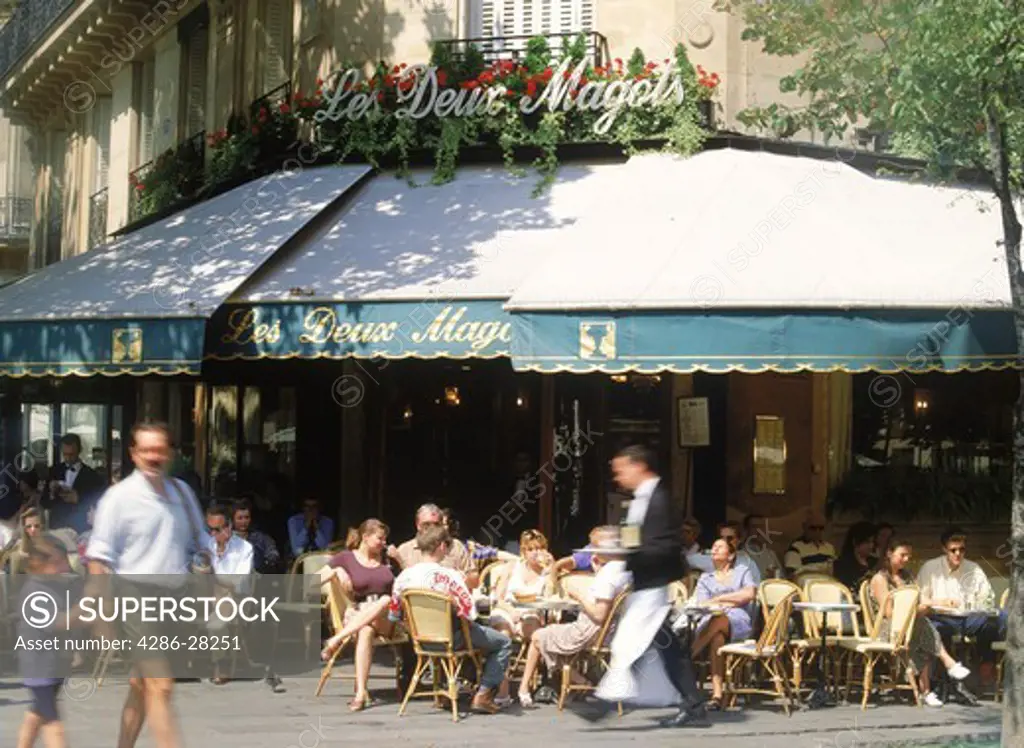 Cafe Les Deux Magots on St. Germain on the Paris Left Bank