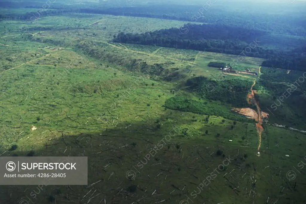 Deforestation of rainforests in Brazil near Amazon River