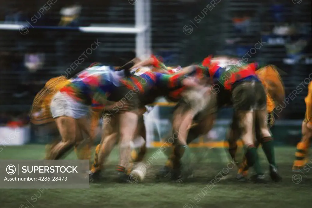 Scrum during Rugby Sevens Championships in Hong Kong