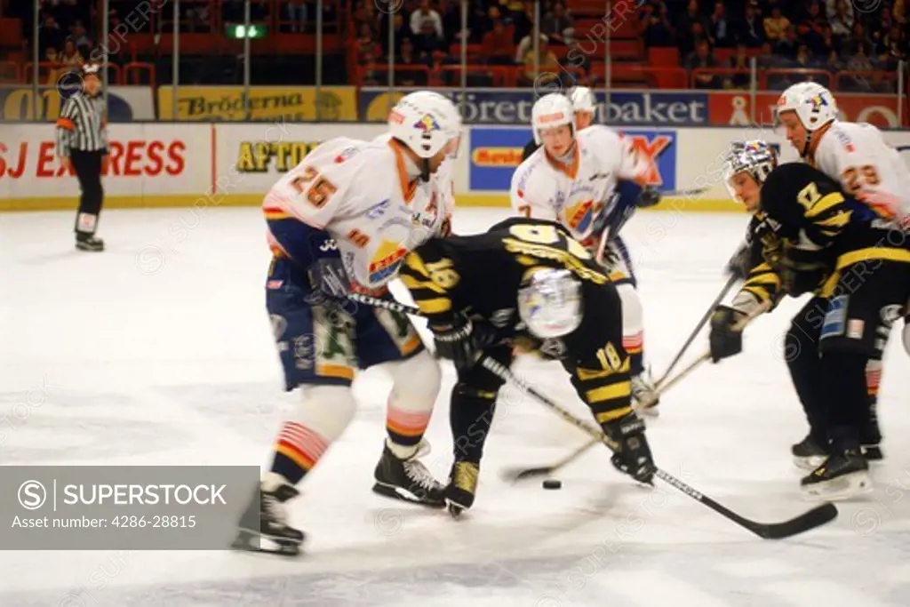 Professional ice hockey match between Djurgarden and AIK at Globen Arena in Stockholm