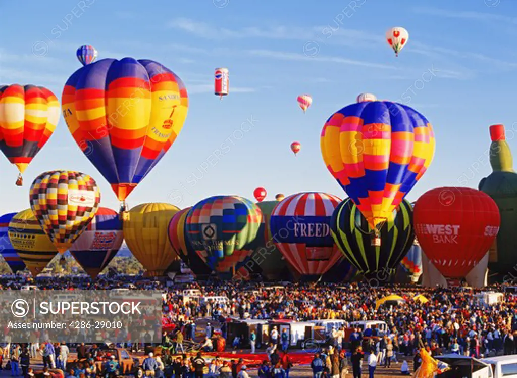 Liftoff at Albuquerque balloon festival in New Mexico