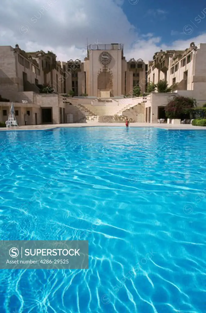 Luxury hotel pool, Damascus, Syria