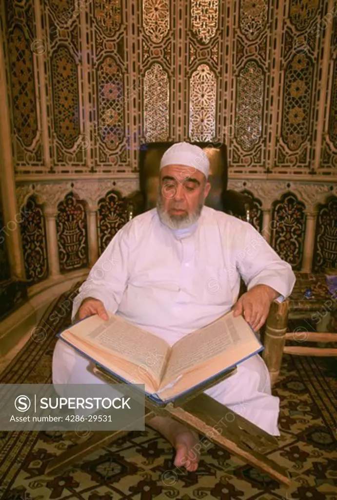 Islamic scholar with the Quran, Damascus, Syria