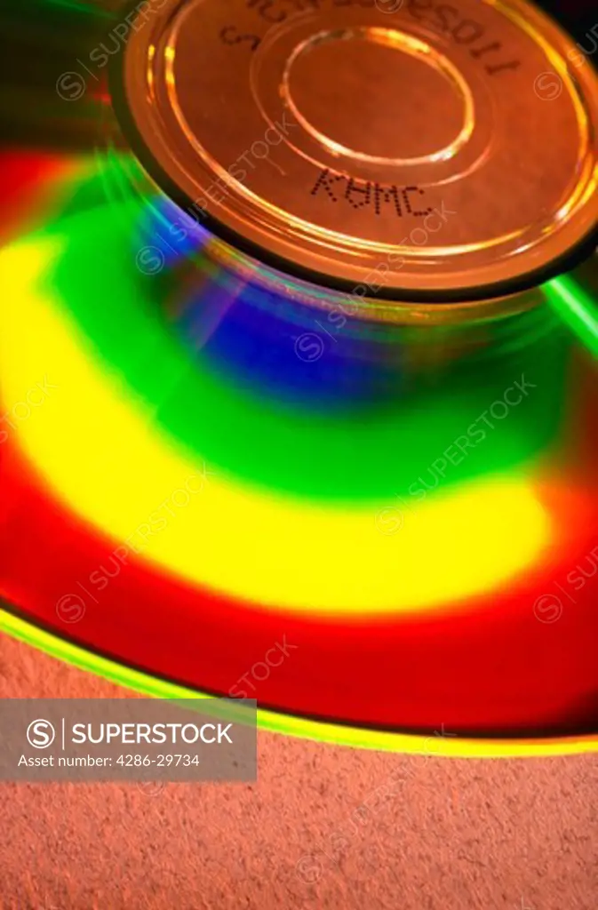 CD-ROM with light reflection.