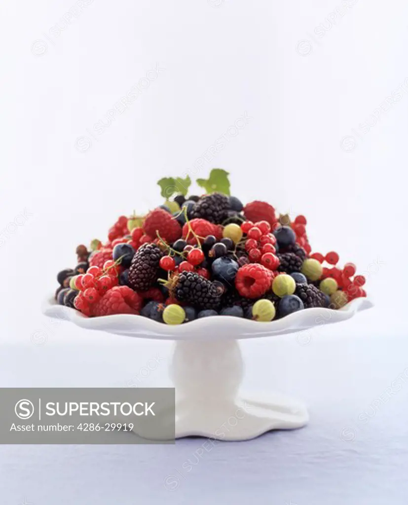 Pile of fresh berries on tray