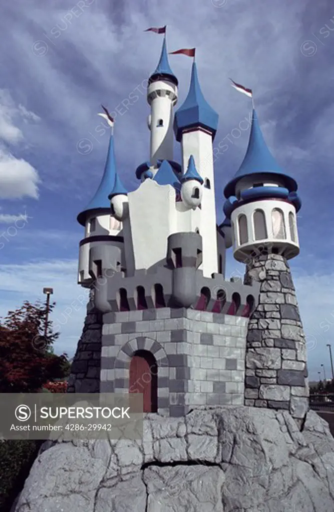 Fairytale castle at a miniature golf course