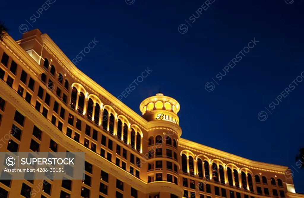 Exterior of the Bellagio Hotel and Casino, Las Vegas, Nevada