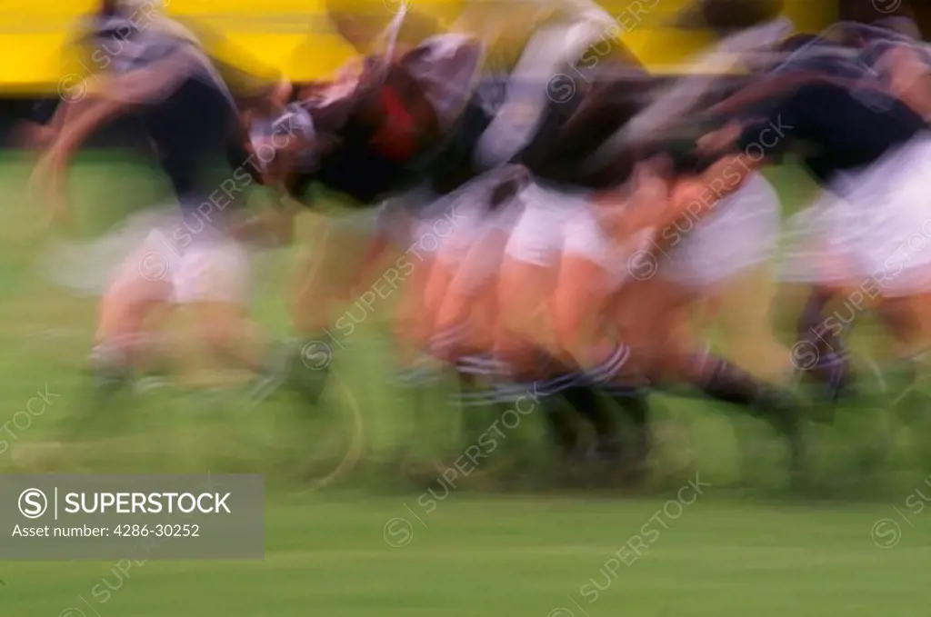 Rugby players at practice, Ballymena, Northern Ireland.