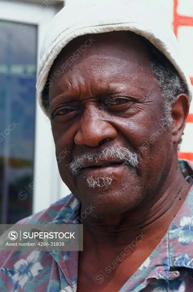 Close-up of an elderly, African-American man in Dallas, TX.