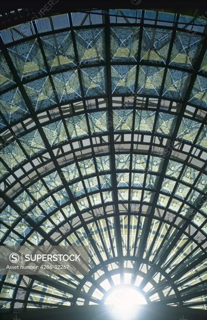 Sunlight through half dome in Union Station, Los Angeles, California.