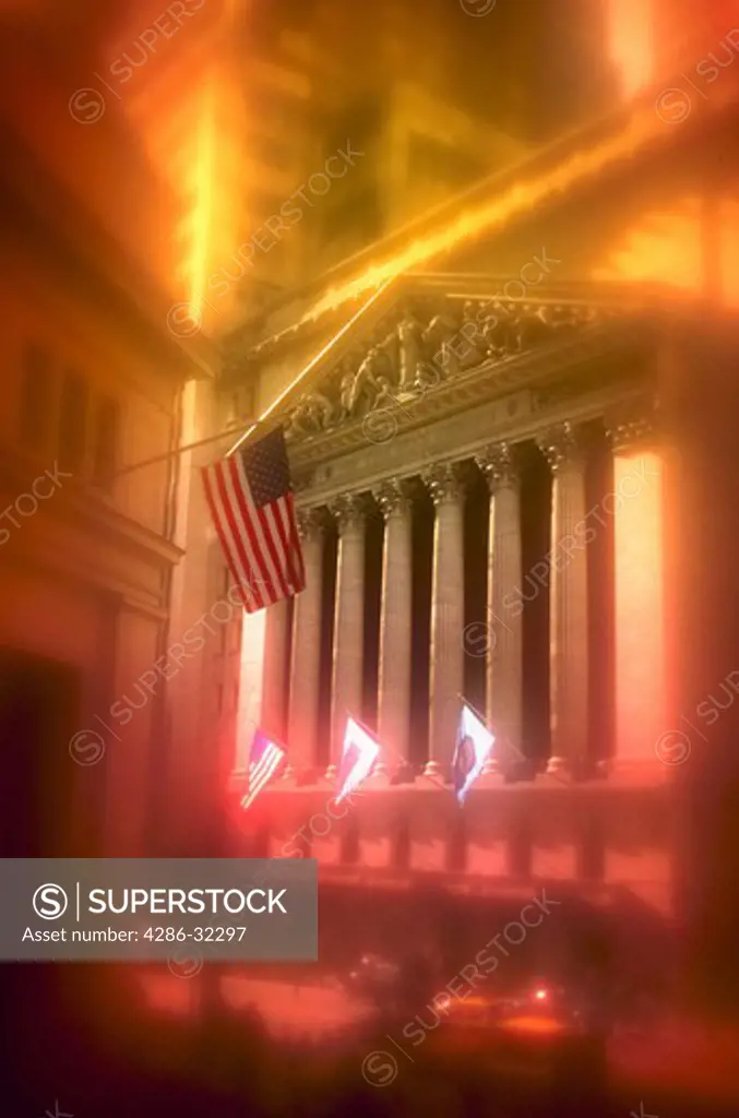 Exterior of the New York Stock Exchange, New York.