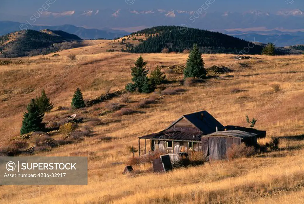 A worn homestead in the mining country above Victor, CO
