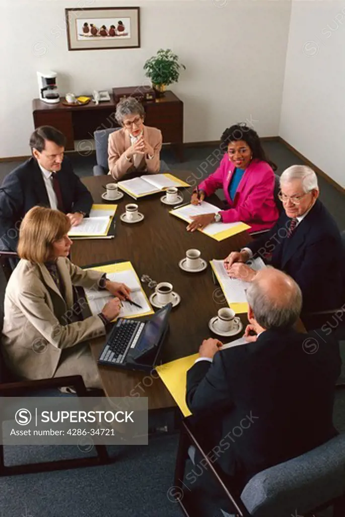 Executives meeting in conference room