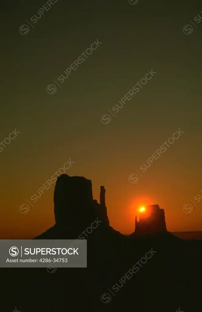 Sunrise over Monument Valley, Utah.