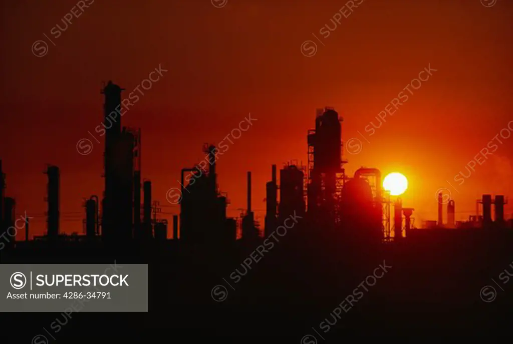 Oil refinery in Los Angeles, California.