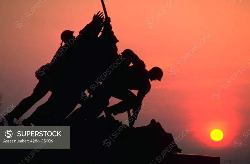 Marine Corps Memorial at sunrise in Washington, DC. - AB48500