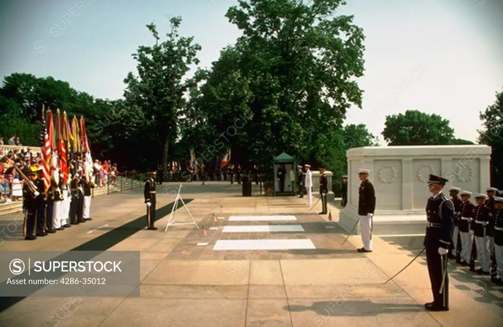 Memorial Day ceremony at the Tomb of the Unknown Soldier in Washington, DC. - AB96769