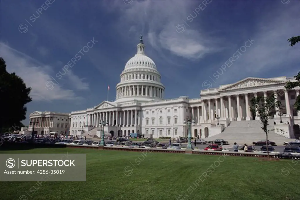 East front of U.S. Capitol building in Washington, D.C.; senate side on right- AA06590