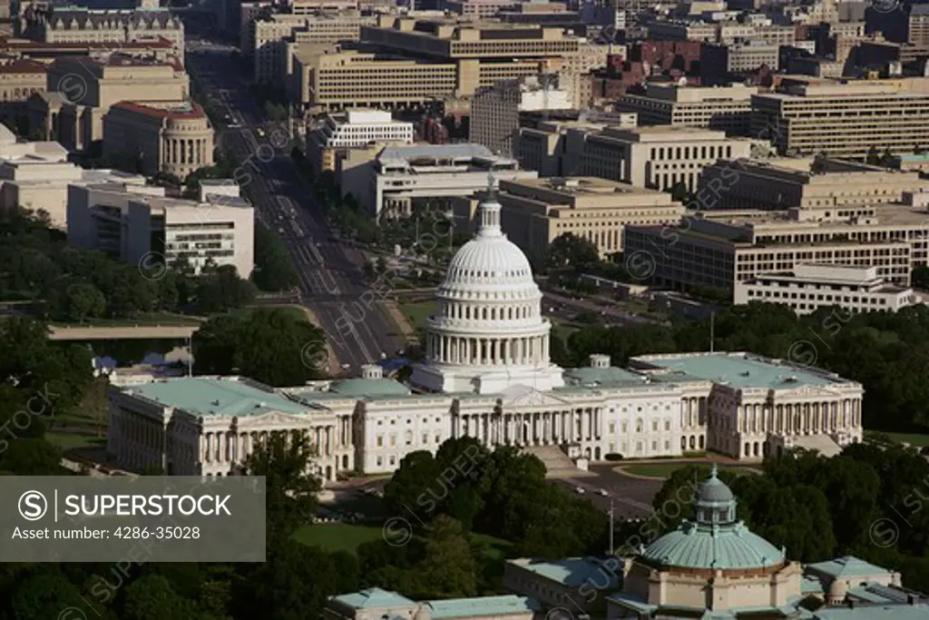 Aerial View of the U.S. Capitol in Washington, DC. - CF14443