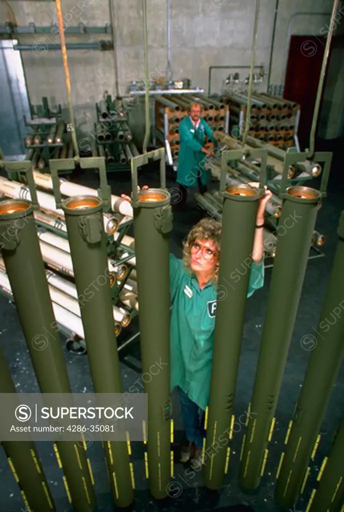 Chaparral rocket motors being assembled at Atlantic Research Corporation plant in Arkansas. - AB74890