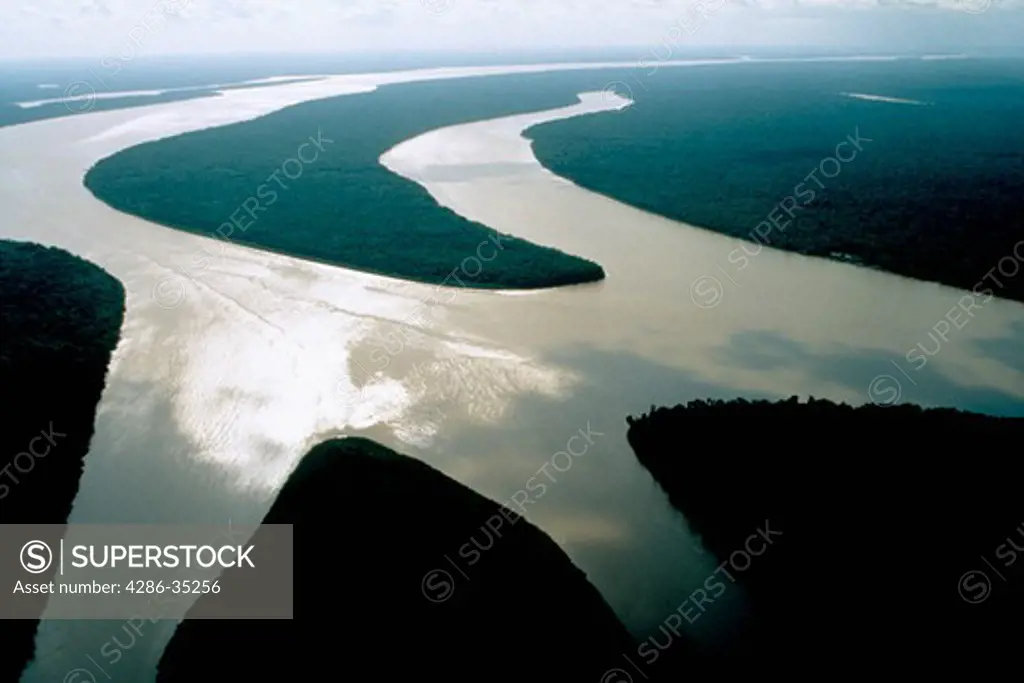 Islands in Amazon estuary, Brazil.