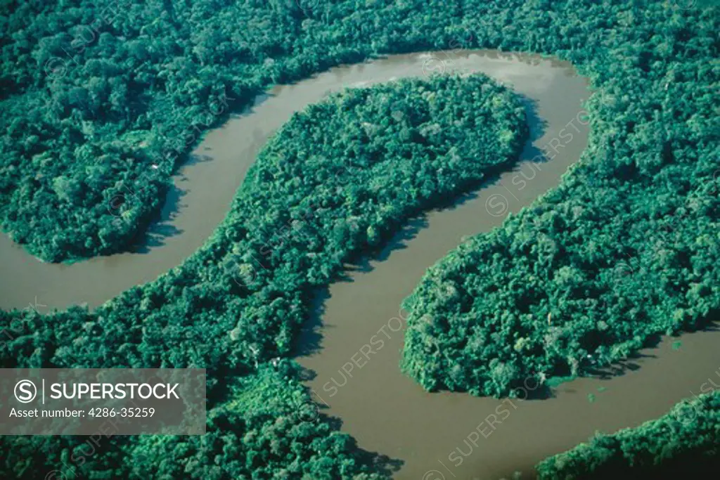 River in tropical rain forest, Brazil.