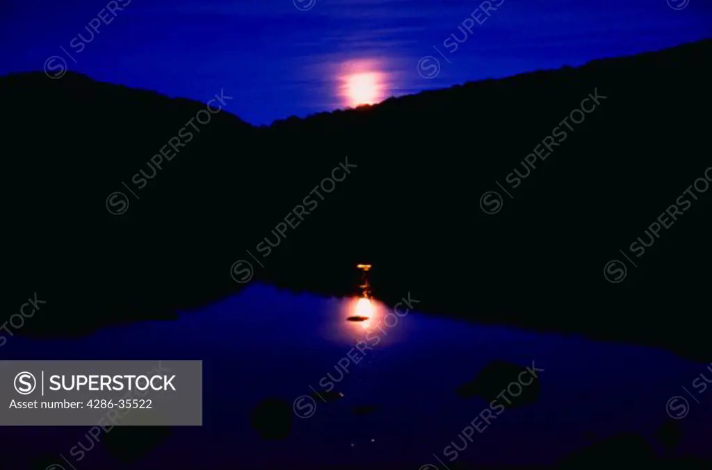 Moonrise over Clear Pond