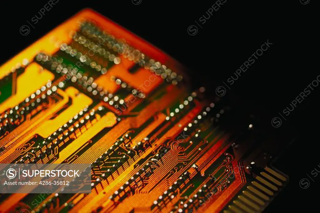 Close-up of computer circuit board.