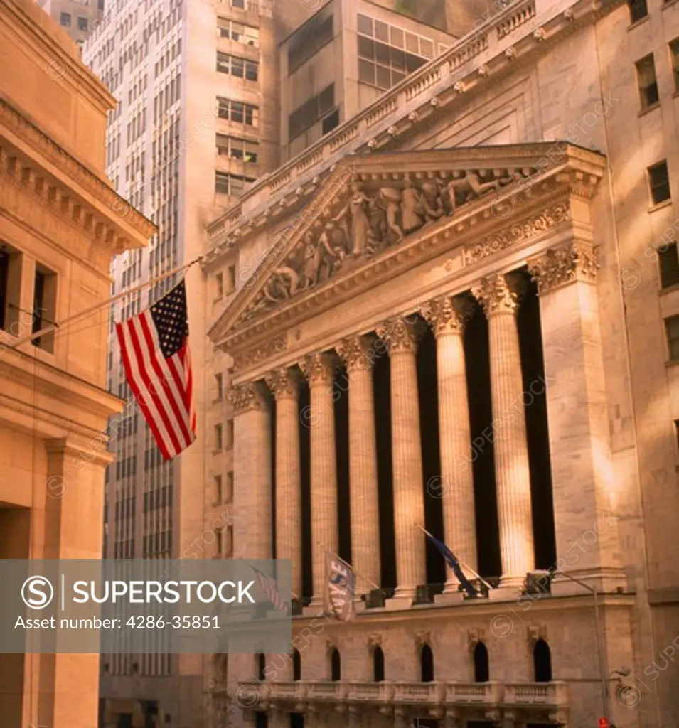 Exterior of New York Stock Exchange.