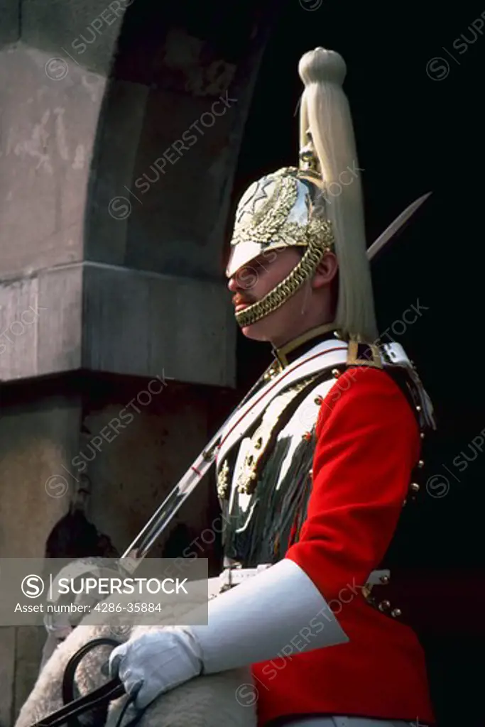 London horse guard, Whitehall, London, England.