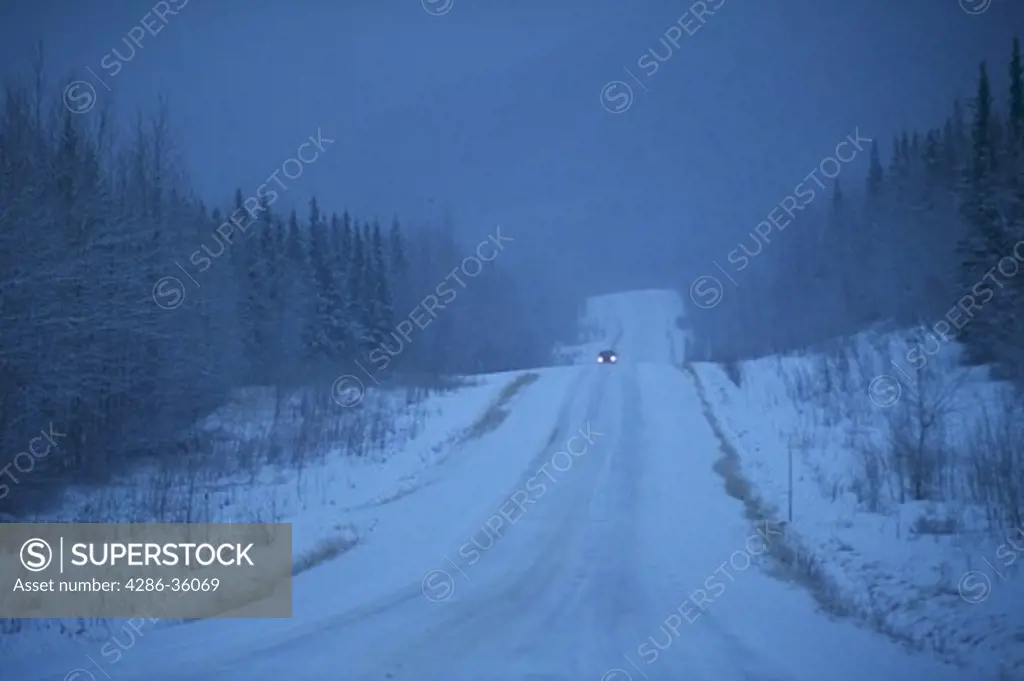 Alaska Highway winter road conditions