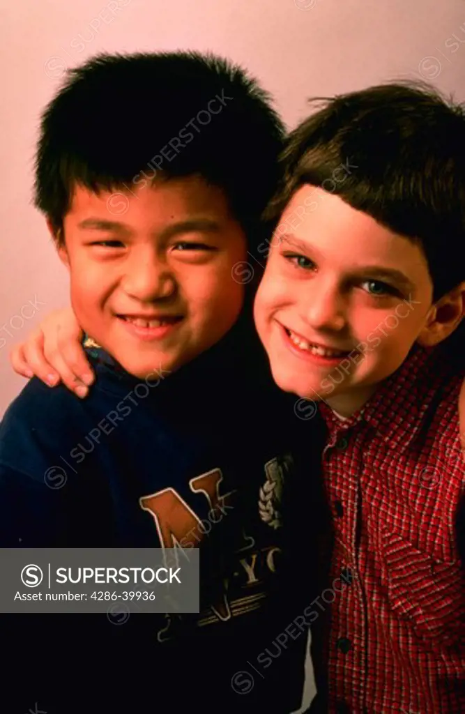 Portrait of two friends, two boys
